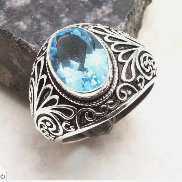Other - New  blue topaz 925 sterling silver ring